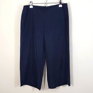 J. Jill Dark Blue Wide Leg Capri Dress Pants Size Large Petite NWT